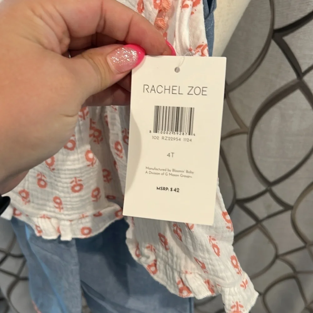 NEW 3 piece Rachel Zoe Toddler Outfit: Top, Pants, and Sunglasses Size 4T
